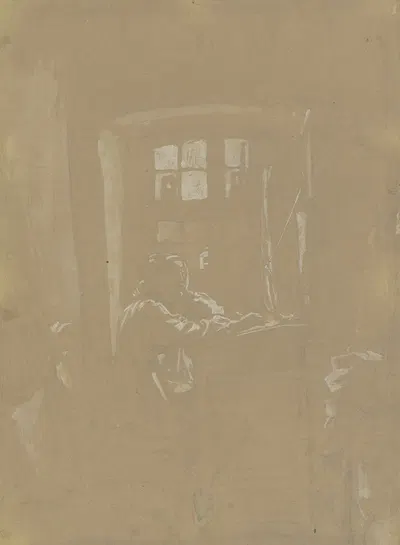 Der Kupferstecher Eissenhardt in seinem Atelier by Angilbert Göbel — digital art print download