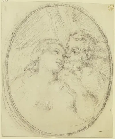 Faun and nymph by Angilbert Göbel, 1860 — digital art print download