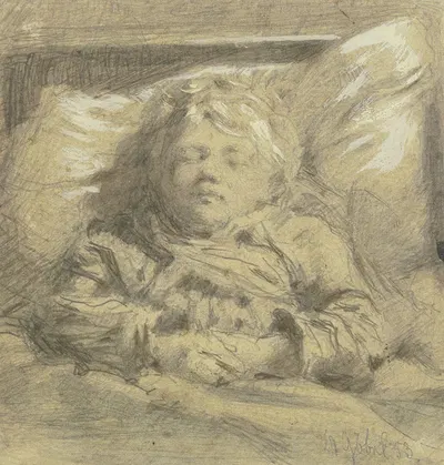 Sleeping child by Angilbert Göbel, 1853 — digital art print download