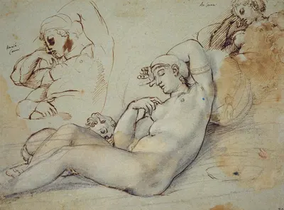 Study of Venus at Rest by Annibale Carracci — digital art print download