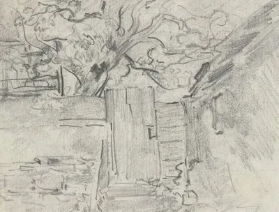 Gartenpförtchen mit Baum dahinter by Антон Бургер — digital art print download