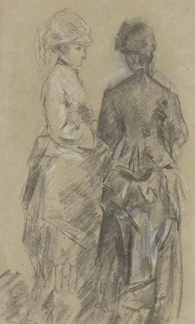 Two young ladies by Антон Бургер — digital art print download