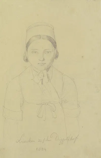 Bildnis eines Bauernmädchens by Август Лукас, 1824 — digital art print download