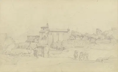 Das Kloster S. Francesco bei Frascati by Август Лукас, 1834 — digital art print download
