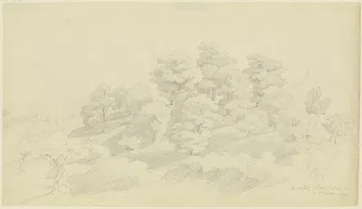 Group of trees near Olevano by Август Лукас, 1830 — digital art print download