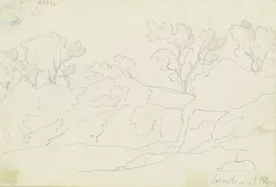 Italian landscape by Август Лукас, 1830 — digital art print download