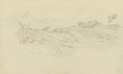 Sabiner Berge, im Mittelgrund zwei Künstler by Август Лукас, 1830 — digital art print download