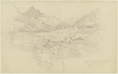 Splügen in Graubünden by Август Лукас, 1834 — digital art print download