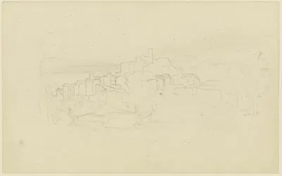View on Olevano by Август Лукас, 1830 – 1831 — digital art print download