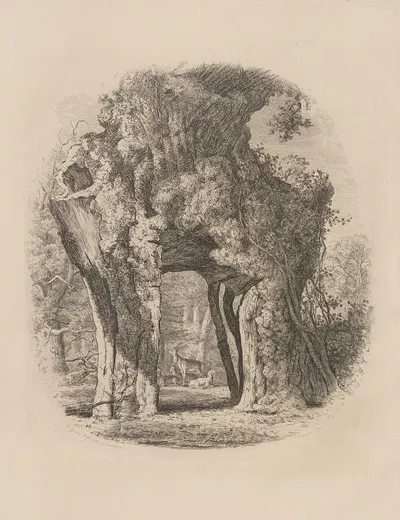The Green-Dale Oak by Jacob George Strutt, 1826 — digital art print download