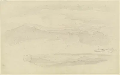Weiter Blick auf die Albaner Berge und Veletri by Август Лукас, 1831 — digital art print download