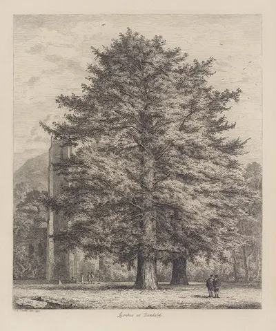 The Larches at Dunkeld by Jacob George Strutt, 1826 — digital art print download
