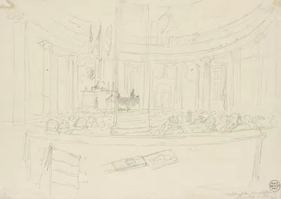 Nationalversammlung in der Frankfurter Paulskirche 1849 by Денис Огюст Мари Раффе, 1849 — digital art print download