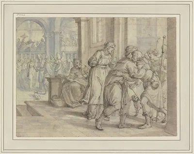 Die Einkehr des Tobias bei Raguël by Augustin Braun, 1610 — digital art print download