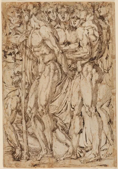 Studien nach männlichen Aktfiguren by Baccio Bandinelli — digital art print download