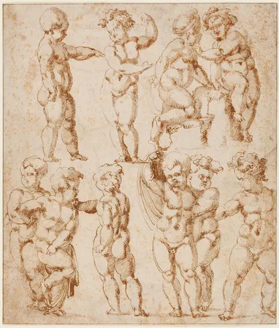 Studies of Children by Baccio Bandinelli — digital art print download
