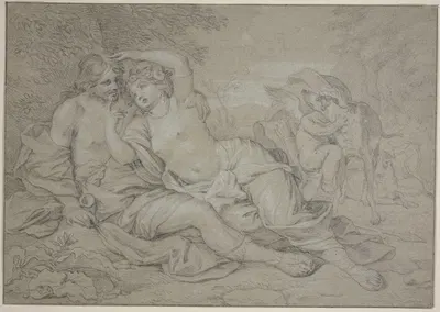 Venus and Adonis by Баренд Грат — digital art print download