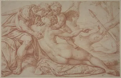 Venus, Cupid and Adonis by Bartholomaeus Spranger — digital art print download