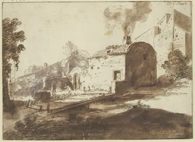 Group of houses in Tivoli by Бартоломейс Бринберг — digital art print download