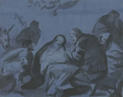 Adoration of the shepherds by Bartolomé Estebán Murillo — digital art print download