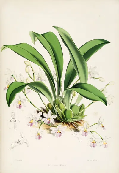 A monograph of Odontoglossum Pl.23 by James Bateman, 1874 — digital art print download