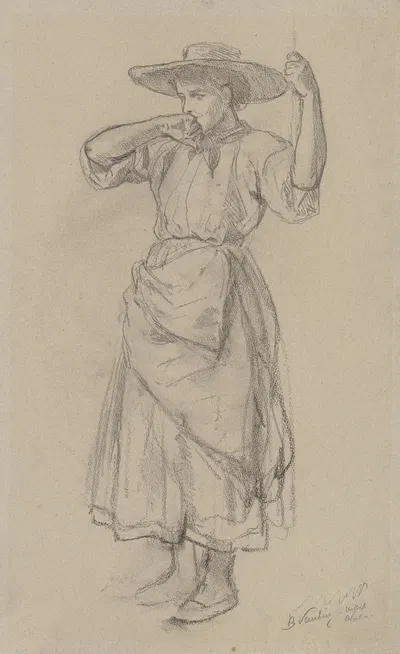 Junge Bäuerin aus dem 'willigen Modell' by Бенжамен Вотье, 1887 — digital art print download