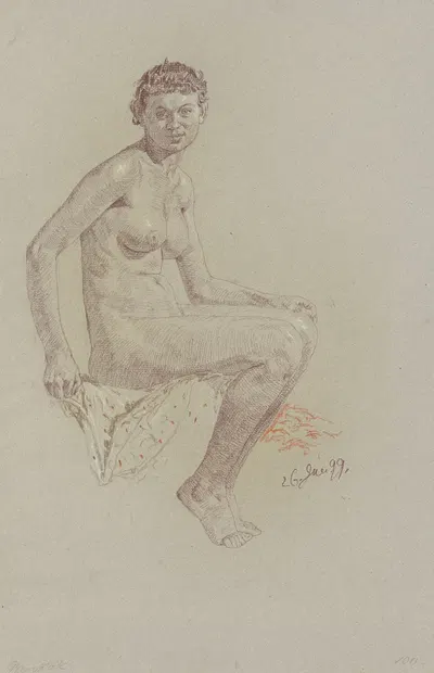 Female nude by Бернхард Панкок, 1899 — digital art print download