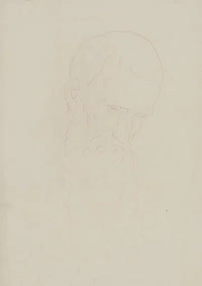 Männlicher Studienkopf im Umriss by Bernhard von Neher the younger — digital art print download