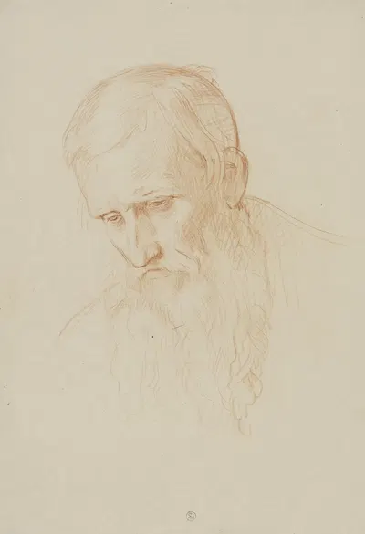 Männlicher Studienkopf, dreiviertel Profil nach links by Bernhard von Neher the younger — digital art print download