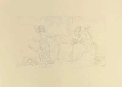 'Aus dem Leben eines Wüstlings'; IV. Verhöhnung jüdischer Gläubiger by Бонавентура Дженелли, 1845 — digital art print…