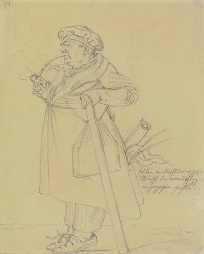 Karikatur des Malers Joseph Anton Koch by Бонавентура Дженелли — digital art print download