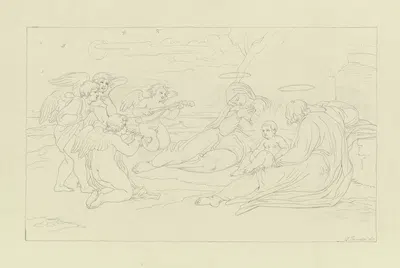 Ruhe auf der Flucht nach Ägypten by Бонавентура Дженелли — digital art print download