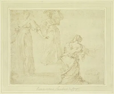 Three washerwomen by Bonaventura Lamberti — digital art print download