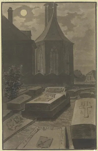Das Grab Albrecht Dürers auf dem Johannesfriedhof in Nürnberg by Carl Alexander von Heideloff — digital art print download