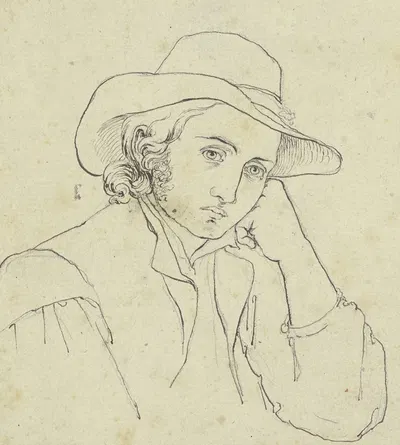 Young man with floppy hat by Carl Barth — digital art print download