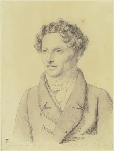 Bildnis des Komponisten und Dirigenten Francesco Morlacchi by Карл Кристиан Фогель фон Фогельштейн, 1823 — digital art…