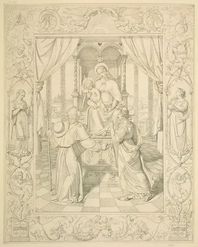 Ein Künstler wird durch die Kunst der Religion zugeführt by Карл Кристиан Фогель фон Фогельштейн, 1819 — digital art print…
