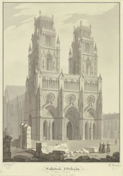 Die Kathedrale Sainte-Croix d’Orléans by Карл Фридрих Генрих Вернер, 1827 — digital art print download