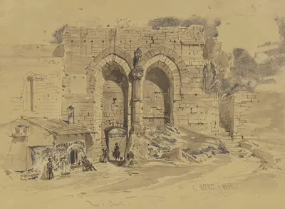 Tor in der Stadtbefestigung von Orvieto by Carl Friedrich Heinrich Werner, 1852 — digital art print download