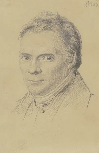 Bildnis des Frankfurter Stadtuhrmachers Johannes Hoff by Карл Хофф, 1848 — digital art print download