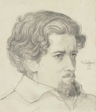 Bildnis des Kupferstechers Heinrich Merz by Карл Хофф, 1829 — digital art print download