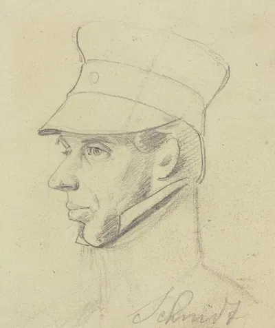 Bildnis Schmidt mit Dienstmütze by Карл Хофф — digital art print download