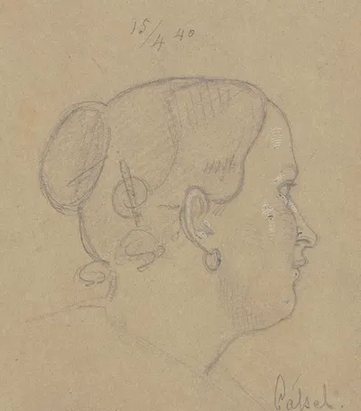 Girl's head in Kassel by Карл Хофф, 1840 — digital art print download