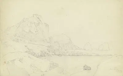 Der Monte Castiglione mit der Festung auf der Spitze, im Hintergrund auf dem Monte Tibero die Villa Jovis, rechts die…