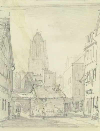 Die Fleischgasse in Frankfurt am Main by Карл Морганштерн — digital art print download