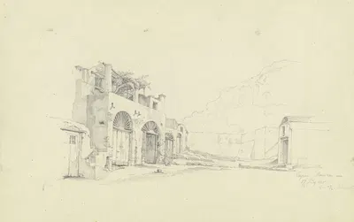Straßenzug in Marina Grande auf Capri by Карл Морганштерн, 1835 — digital art print download