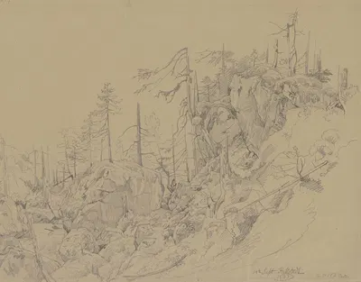 Waldlandschaft bei Hallstadt by Карл Морганштерн, 1833 — digital art print download