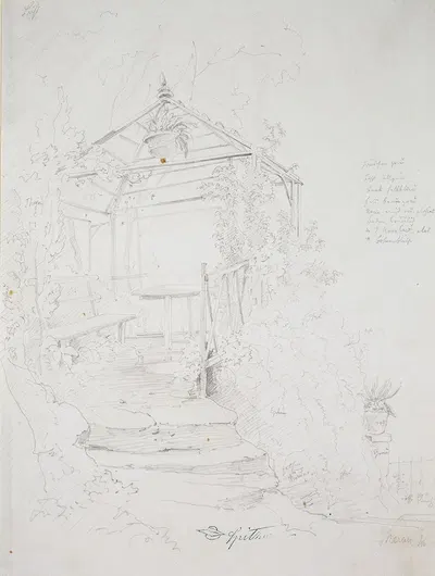 Summer house in Meran by Карл Спицвег, 1846 — digital art print download