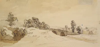Landscape with bridge by Каспар Давид Фридрих, 1799 — digital art print download