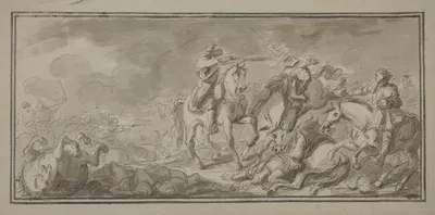 Cavalery battle by Шарль Козетт — digital art print download